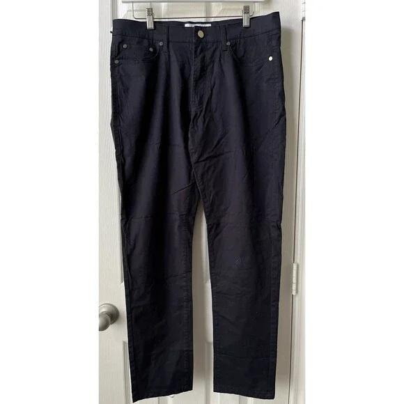 NEW Collars & Co CEO Chino Five Pocket Cotton Pants Navy Blue 32x30 Golf Work - Picture 2 of 11